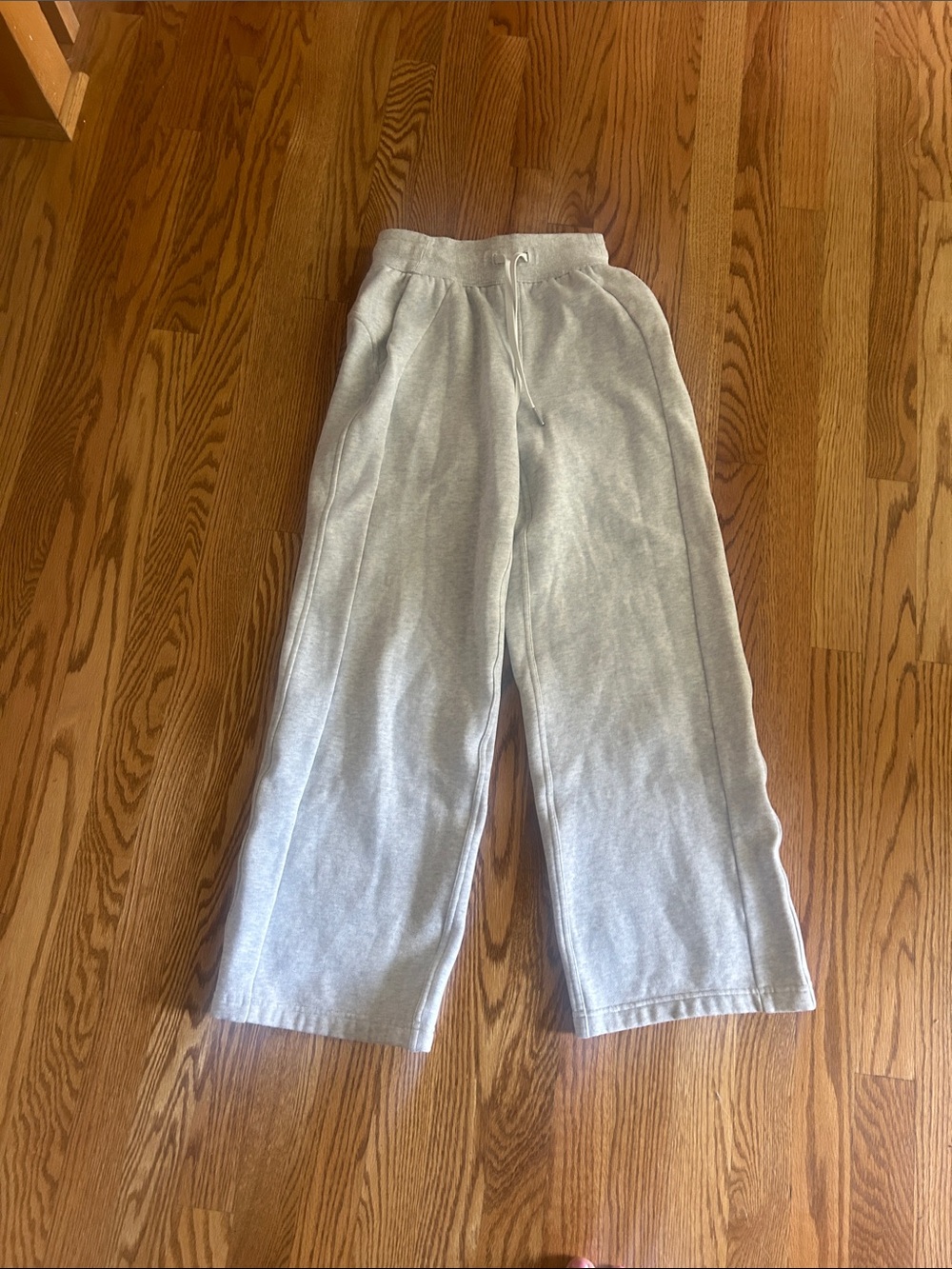lululemon athletica  Light Gray Wide-Leg Sweatpants with Drawstring